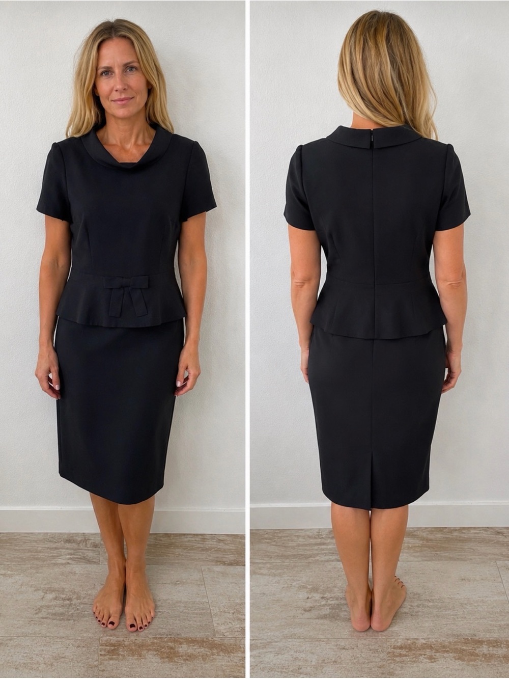 Vintage‎ Talbots Black Peplum Pencil Skirt dress